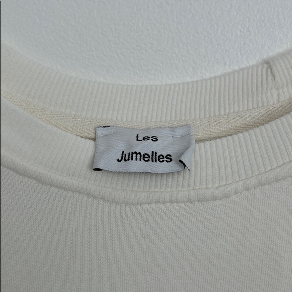 Cream Short Sleeve Sweatshirt Dress - Picture 2 of 4